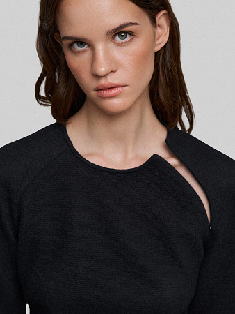 Джемпер с баской из шерсти