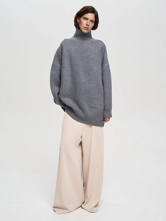 Трикотажные брюки в мелкий рубчик