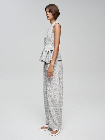 Брюки из денима с принтом «Розы»