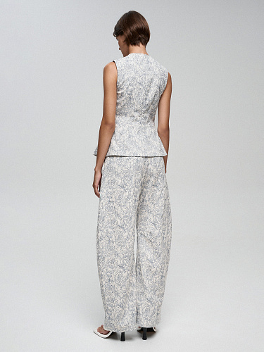 Брюки из денима с принтом «Розы»