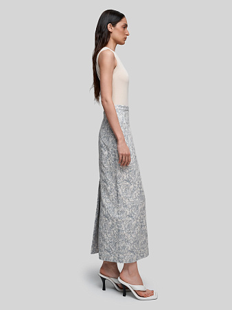 Юбка миди с принтом "Розы"