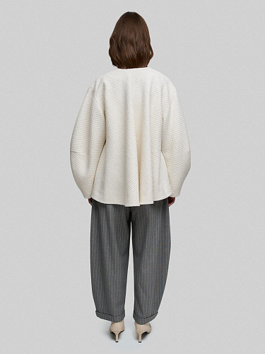 Свободное полупальто из твида