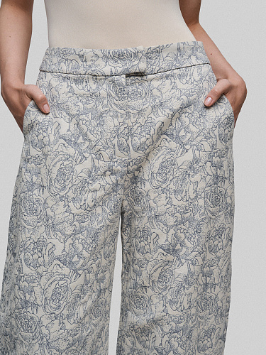 Брюки из денима с принтом «Розы»