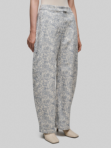 Брюки из денима с принтом «Розы»