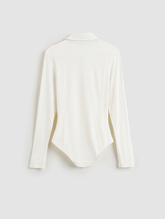 Боди с рубашечным воротником