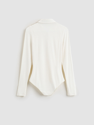 Боди с рубашечным воротником