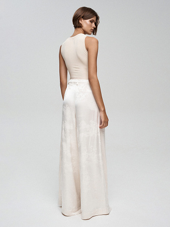 Широкие брюки с принтом &quot;Бамбук&quot;