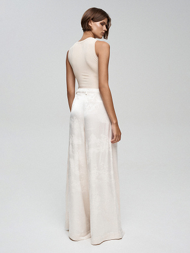 Широкие брюки с принтом &amp;quot;Бамбук&amp;quot;