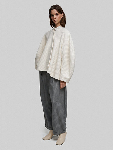 Свободное полупальто из твида