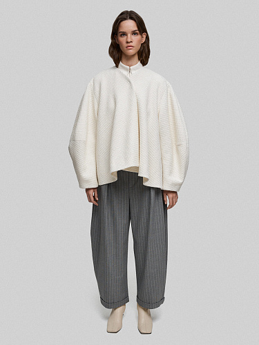 Свободное полупальто из твида