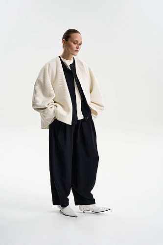 Свободное полупальто из твида