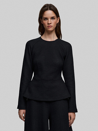 Джемпер с баской из шерсти