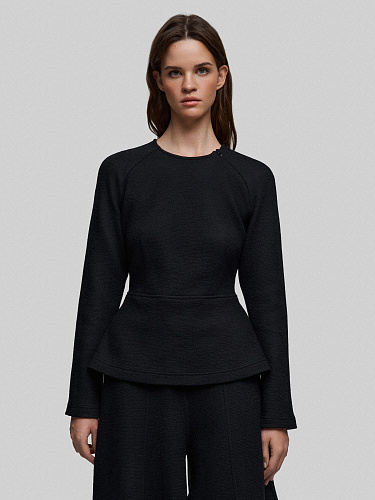 Джемпер с баской из шерсти