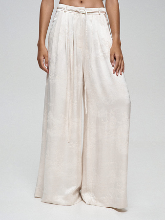 Широкие брюки с принтом &quot;Бамбук&quot;