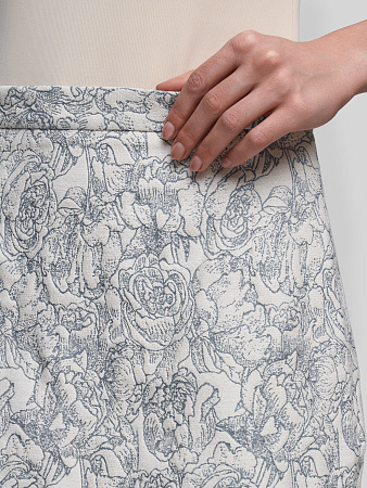Юбка миди с принтом "Розы"