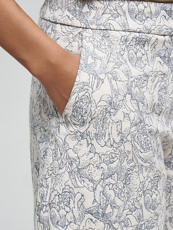 Брюки из денима с принтом «Розы»