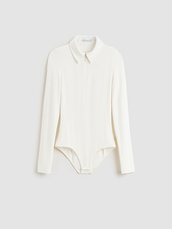 Боди с рубашечным воротником