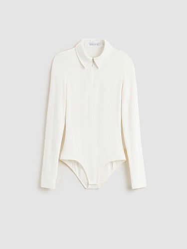 Боди с рубашечным воротником