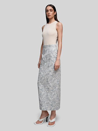 Юбка миди с принтом "Розы"