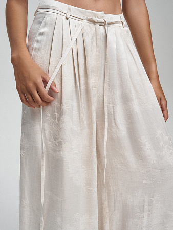 Широкие брюки с принтом &quot;Бамбук&quot;