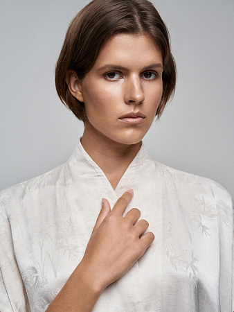 Платье в стиле кимоно с принтом &quot;Бамбук&quot;