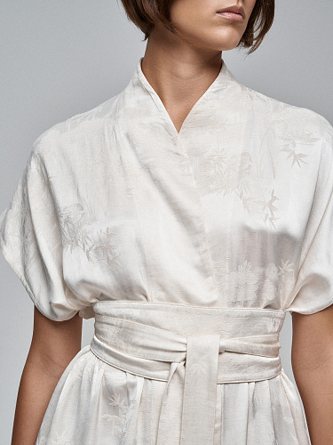 Платье в стиле кимоно с принтом &amp;quot;Бамбук&amp;quot;