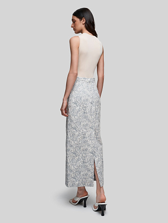 Юбка миди с принтом "Розы"