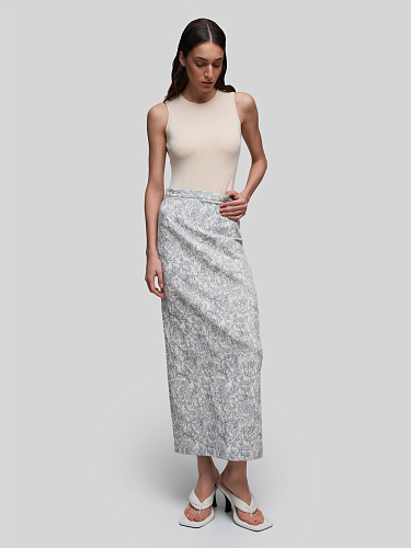 Юбка миди с принтом &amp;quot;Розы&amp;quot;