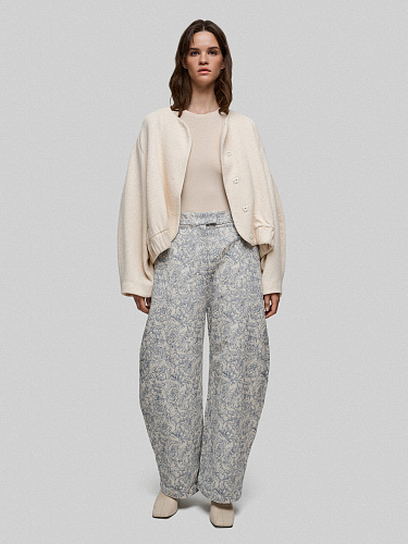 Брюки из денима с принтом «Розы»