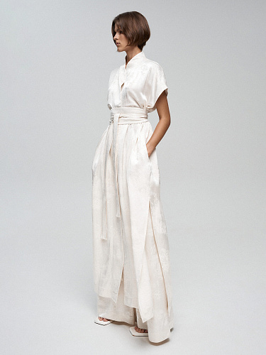 Платье в стиле кимоно с принтом &amp;quot;Бамбук&amp;quot;